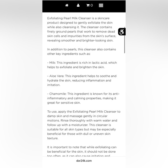 D’or 24K Prestige Exfoliating Pearl Milk Cleanser - Picture 4 of 5